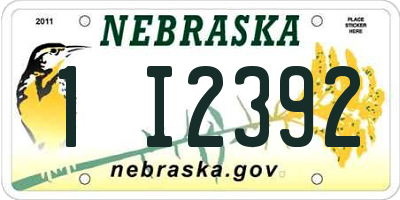 NE license plate 1I2392