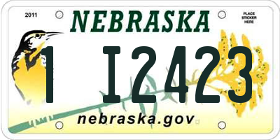 NE license plate 1I2423