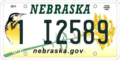 NE license plate 1I2589