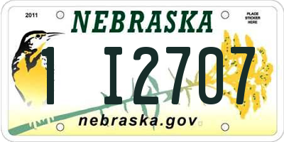 NE license plate 1I2707