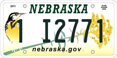 NE license plate 1I2771