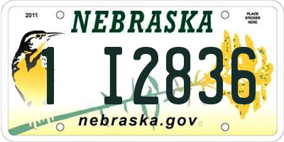 NE license plate 1I2836