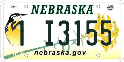 NE license plate 1I3155