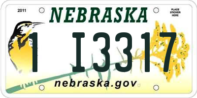 NE license plate 1I3317