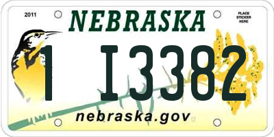 NE license plate 1I3382