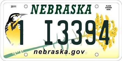 NE license plate 1I3394