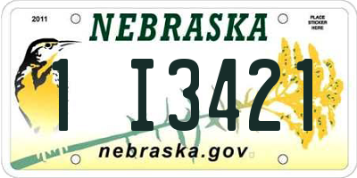 NE license plate 1I3421
