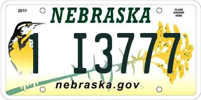 NE license plate 1I3777