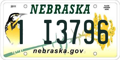 NE license plate 1I3796