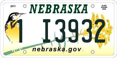 NE license plate 1I3932