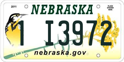NE license plate 1I3972