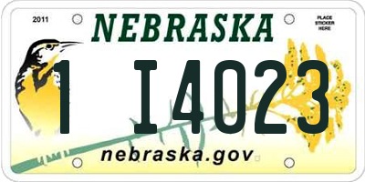 NE license plate 1I4023