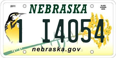 NE license plate 1I4054