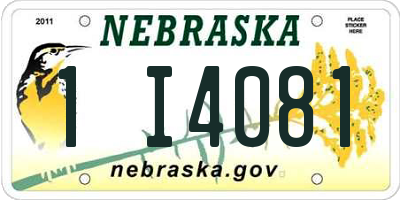 NE license plate 1I4081