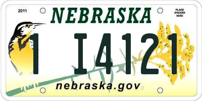 NE license plate 1I4121