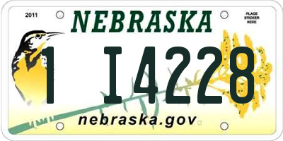 NE license plate 1I4228