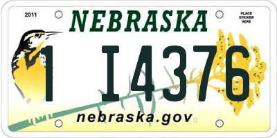 NE license plate 1I4376