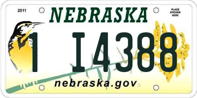 NE license plate 1I4388