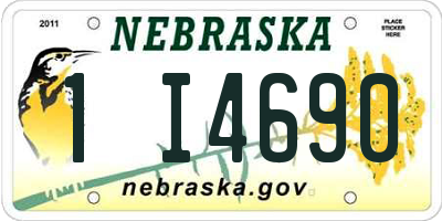 NE license plate 1I4690
