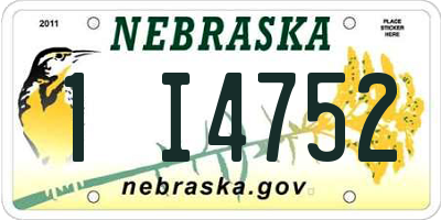 NE license plate 1I4752