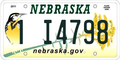 NE license plate 1I4798