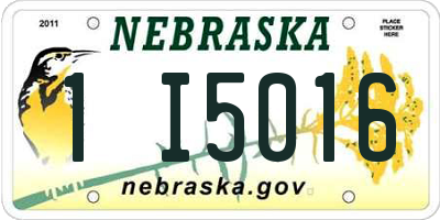 NE license plate 1I5016