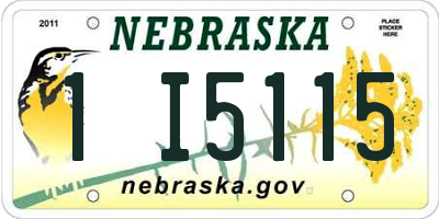 NE license plate 1I5115