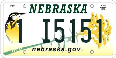 NE license plate 1I5151