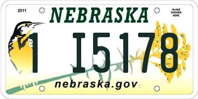 NE license plate 1I5178