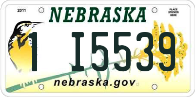 NE license plate 1I5539