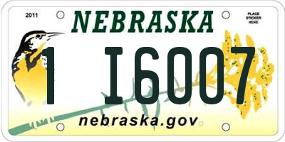 NE license plate 1I6007