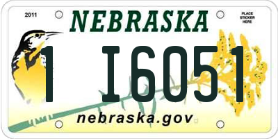 NE license plate 1I6051