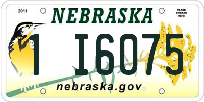 NE license plate 1I6075