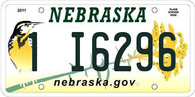 NE license plate 1I6296
