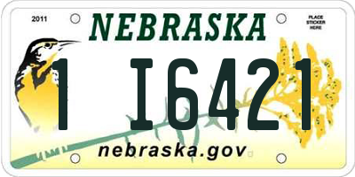 NE license plate 1I6421