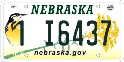 NE license plate 1I6437
