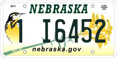 NE license plate 1I6452