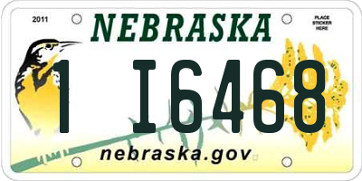NE license plate 1I6468