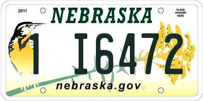 NE license plate 1I6472