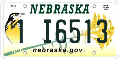 NE license plate 1I6513
