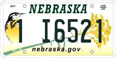 NE license plate 1I6521