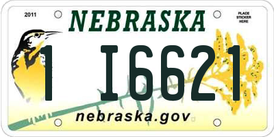 NE license plate 1I6621