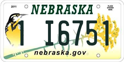 NE license plate 1I6751