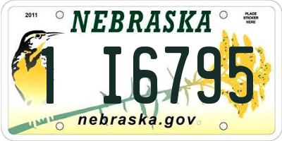 NE license plate 1I6795