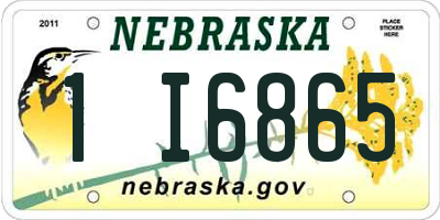 NE license plate 1I6865