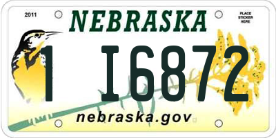 NE license plate 1I6872