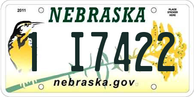 NE license plate 1I7422
