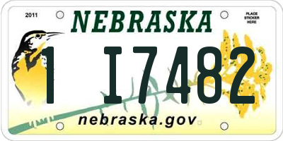 NE license plate 1I7482