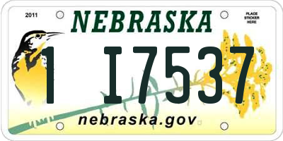 NE license plate 1I7537