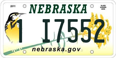 NE license plate 1I7552